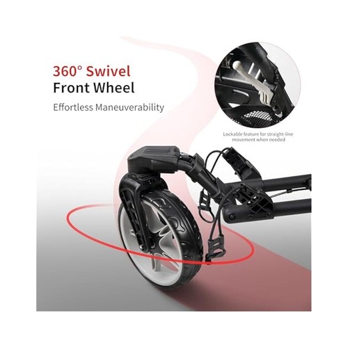 Lightweight Golf Cart, One,Click Folding, Compact Size, Perfect for Travel - Picture 5 of 6