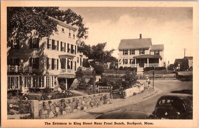 KAPPYS ANTIQUE POST CARDS ENTRANCE TO KINGS STREET FROST BEACH ROCKPORT MA (154)