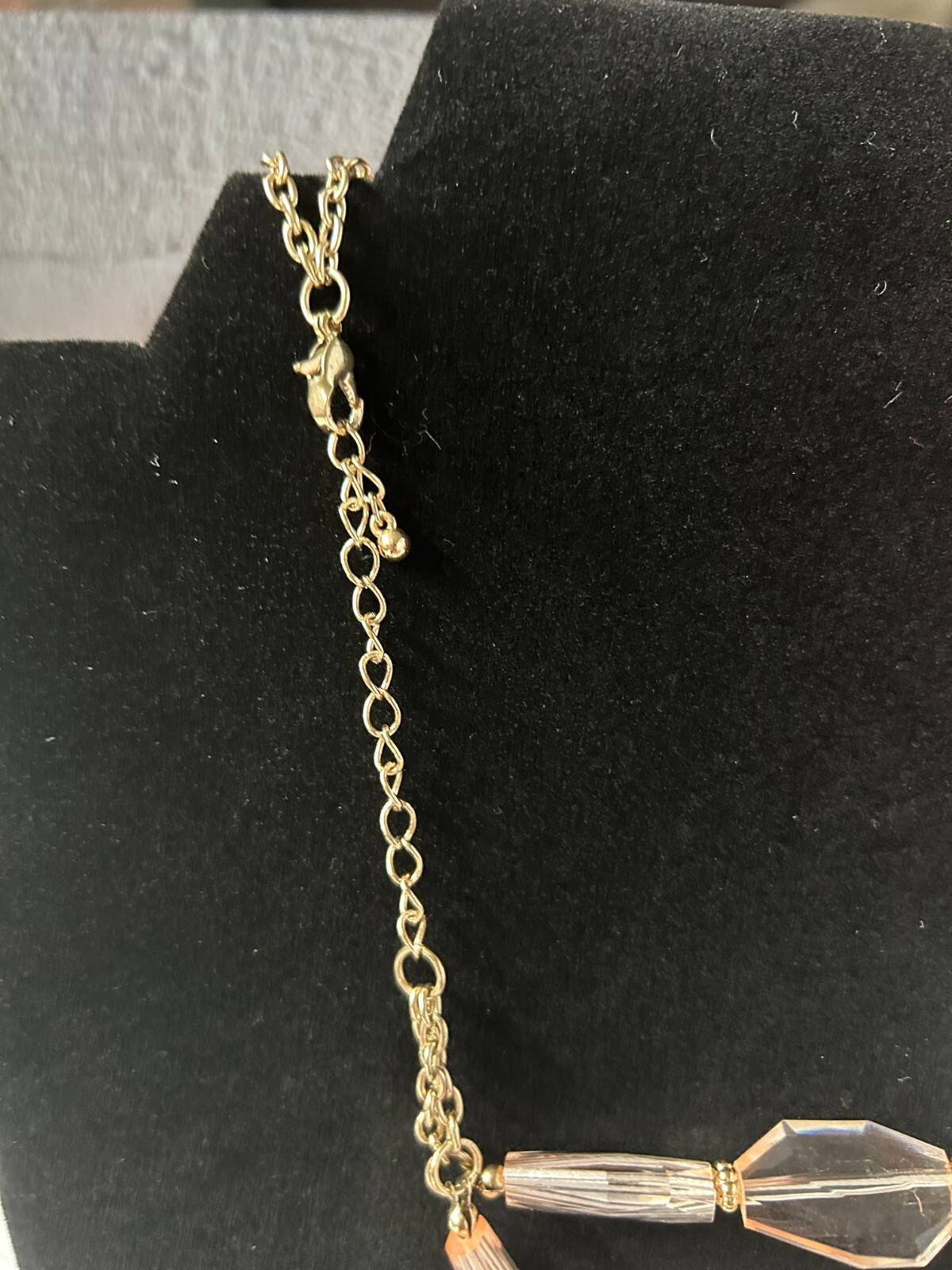 Large Chunky Necklace With Rectangular Coral And … - image 3