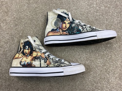 Converse x DC Comics Wonder Woman Sneakers Hi-Top Trainers Size UK 4 EU36.5 - Picture 10 of 18
