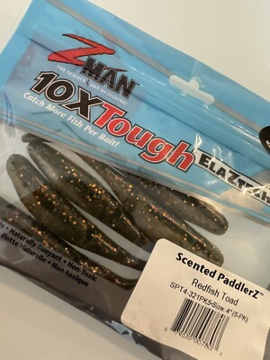 Z-Man Scented PaddlerZ 4 inch Soft Plastic Paddle Tail Swimbait - REDFISH TOAD