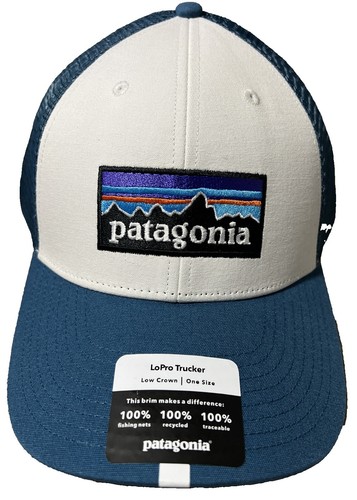 Patagonia Mens P6 Logo LoPro Trucker Hat Snapback Birch White