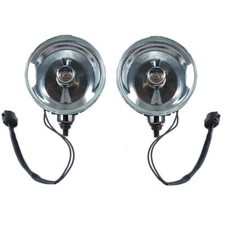 1987-1993 Mustang Gt Euro Clear Complete Fog Lights Lamps W H3 Bulbs - Pair