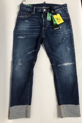 DSQUARED2 Smiley Sailor Jeans Long Crotch Regular Bottom Waist Size 34 (XS)