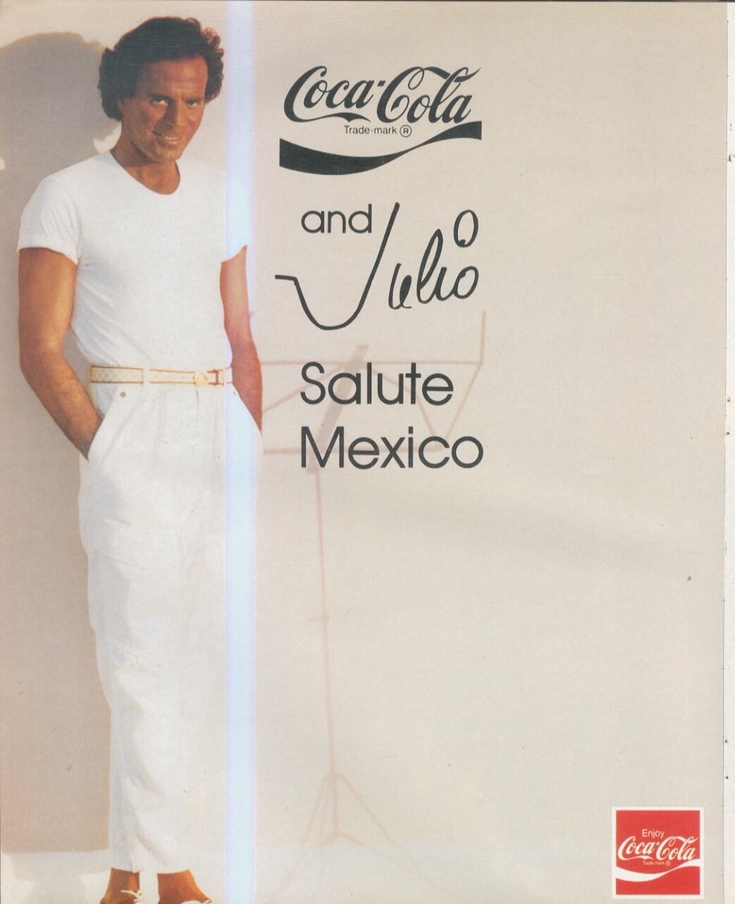 FRAMED PICTURE/ADVERT 13X11 COCA COLA & JULIO IGLESIAS SALUTE MEXICO eBay