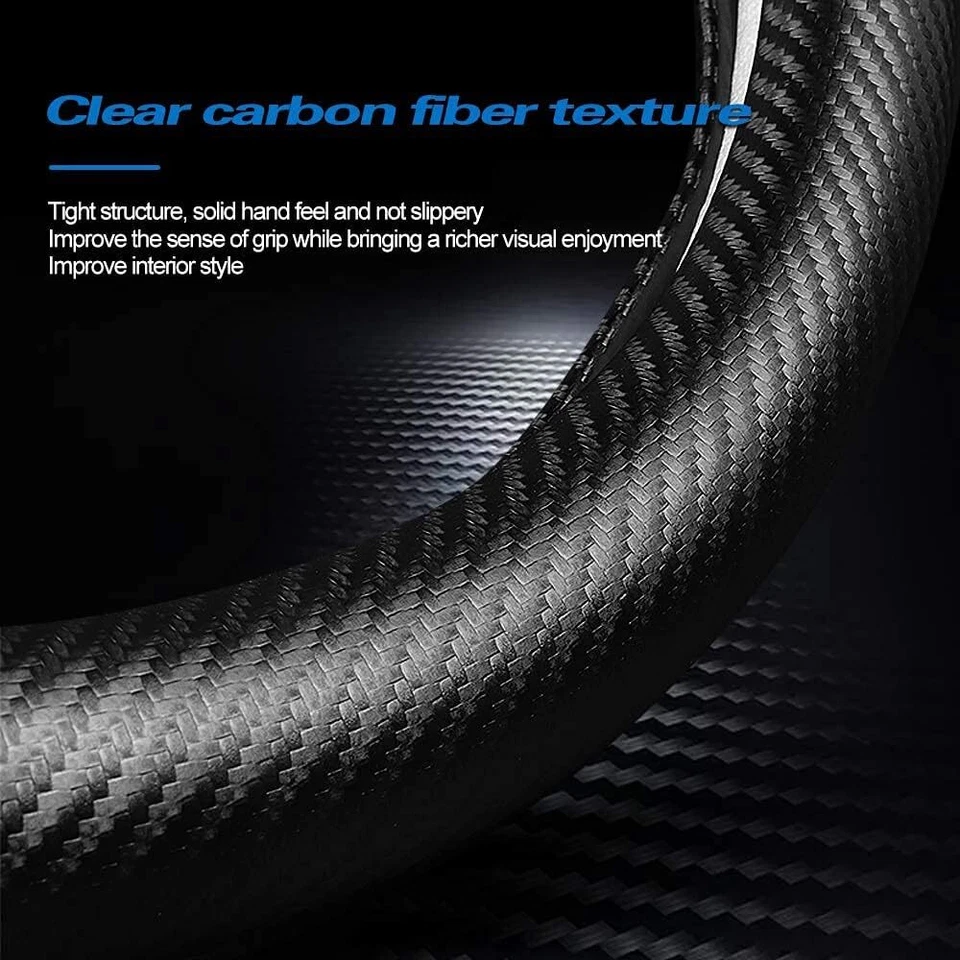 2025 Carbon Fiber Leather Car Steering Wheel Covers For Mitsubishi ASX Protected - image 2 of 4