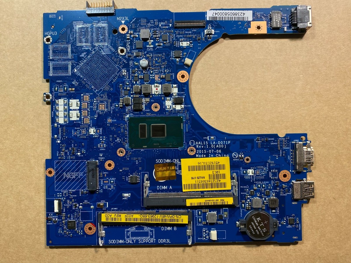 NEW Dell Inspiron 15 5559 Motherboard Intel Celeron 3855u 1.6GHz