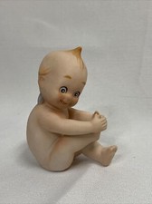Vintage Kewpie Doll Bisque Gray Wings Holding Foot Silly Face Made In Japan