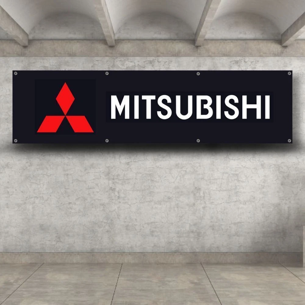 Drapeau MITSUBISHI motors 150 x 90 cm automobiles rallye raid WRC