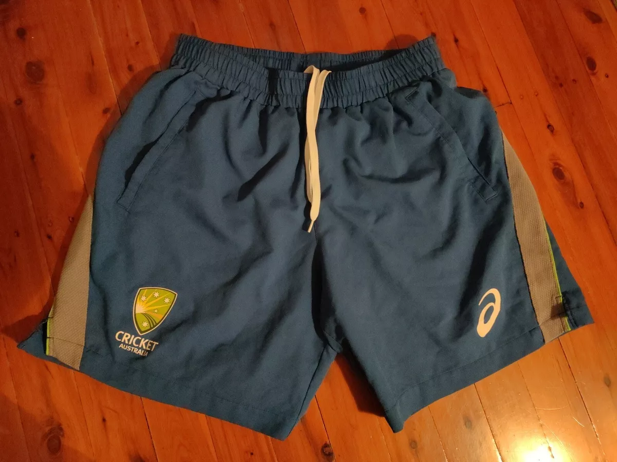 Australia Cricket Team Blue Asics Training Gym Shorts Men s Medium