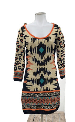 bodycon dress in aztec print Wet Seal | Dresses | Wet Seal Bodycon Dress Aztec Print Casual Fitted Short  Sleeve Large