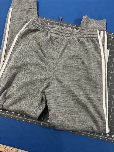 Adidas Joggers Youth L 14/16 Gray / White Stripe Taper Pockets Sweatpants Soccer - Picture 8 of 8