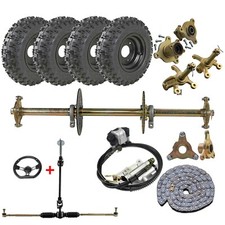 32" ATV Go Kart Rear Axle Kit Complete 6" Wheels  Front Steering ATV Quad Buggy