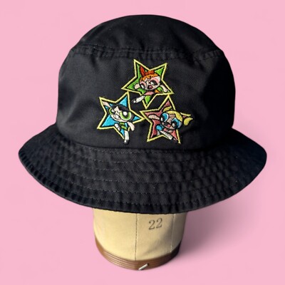 Vintage PowerPuff Girls Bucket Hat Cap Womens Size S-M Cartoon Network Y2K 2000
