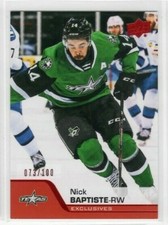Nick Baptiste 20-21 Upper Deck AHL Hockey Exclusives /100 #38 Texas Stars