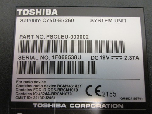 TOSHIBA SATELLITE C75D-B7260 AMD A6-6310 APU@1.8GHZ 700GB HDD WIN8.1 8GB RAM - Picture 7 of 7
