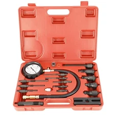 18Pcs Diesel Engine Compression Gauge Tester Kit Cylinder Pressure Test Tool Set