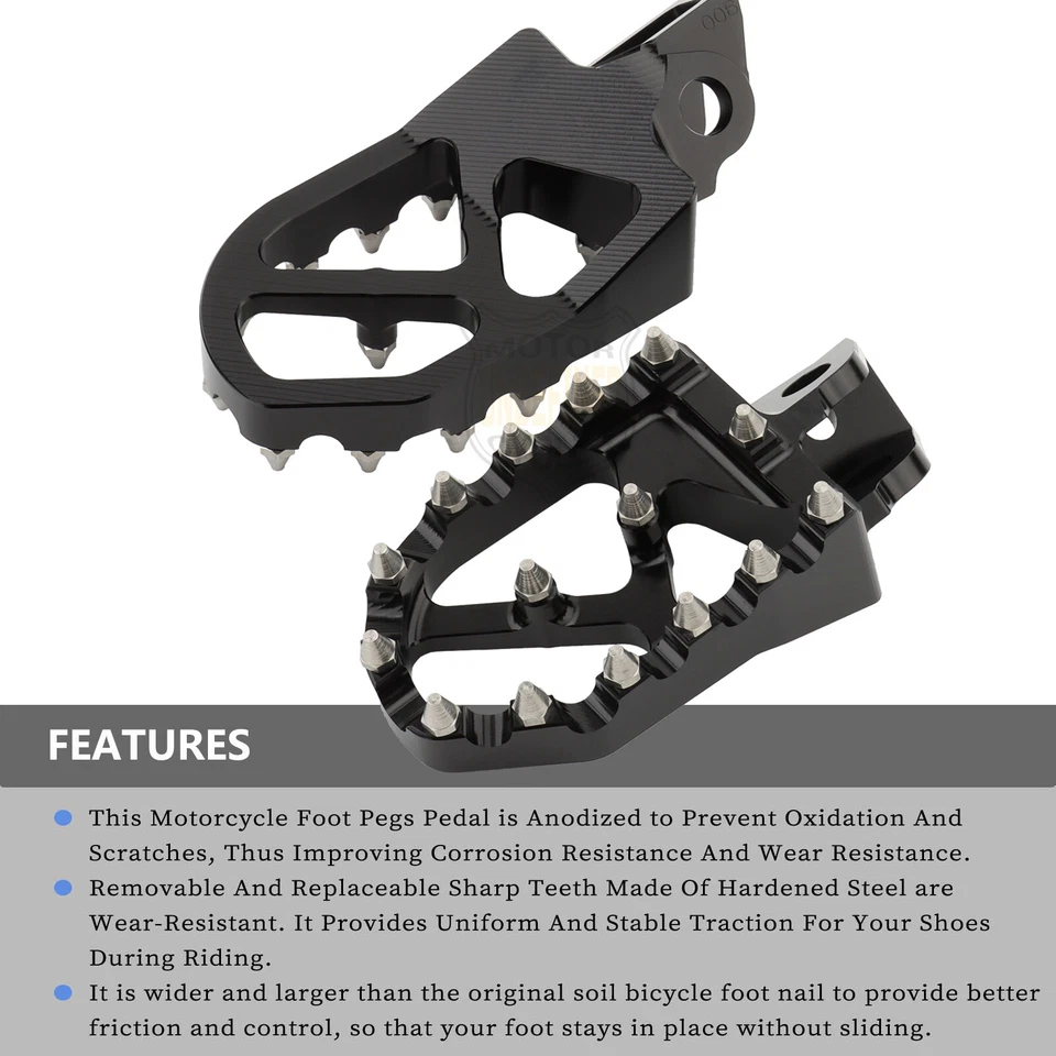 CNC Wide Footrests Foot Pegs Pedals For Kawasaki KX 65 80 85 KX100 112 RM100 65 - Image 3 of 4