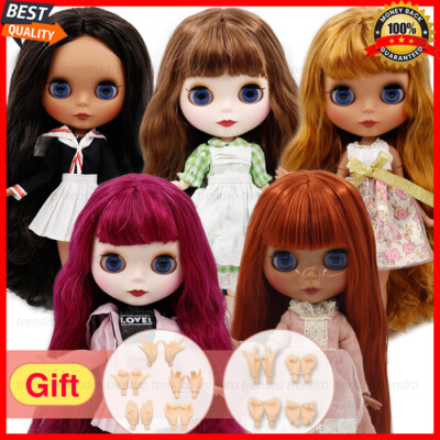 Blythe Doll Nude From Factory 12'' Jointed Body Face Hair Skin BJD 1/6 Free Gift