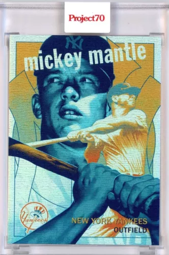 2021 TOPPS PROJECT 70 - MICKEY MANTLE BY MATT TAYLOR - RAINBOW FOIL 20/70 #460
