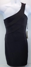 F2) Guess Los Angeles Single One-Shoulder Strap Black Minidress Size 4