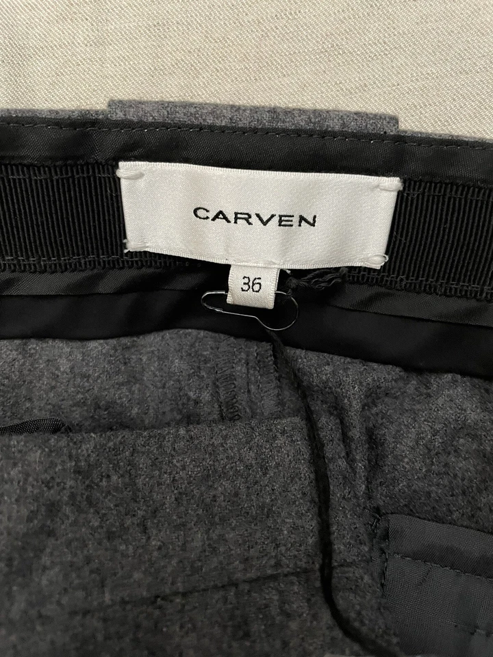 Pantalones de mujer tallados de franela de lana de pierna cónica talla FR36 NUEVOS CON ETIQUETAS PRECIO DE VENTA SUGERIDO POR EL FABRICANTE $440 Foto 4 de 4