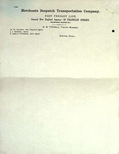 1908 Merchants Despatch Transportation Co. Freight Rates Document Boston Canada