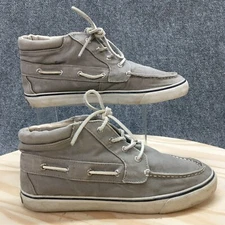 Sperry Top Sider Shoes Womens 9 M High Top Sneakers Gray Canvas Moc Toe 9266594