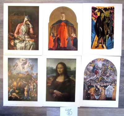 Lot #8 - 6 Museum Fine Art Color Plates - El Greco, Raphael, Da Vinci, Kirchner