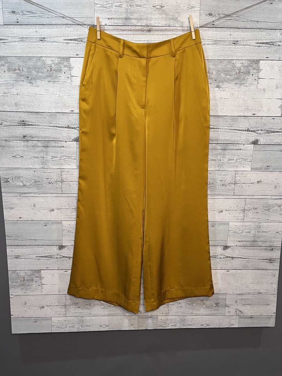 Yellow satin pants store