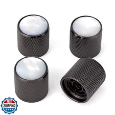 Swhmc 4pcs Metal Domed Volume Tone Control Knobs Pearl White Top for Electric