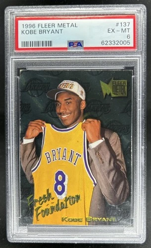 1996 Skybox Metal Kobe Bryant Rookie RC #137 Lakers PSA 6