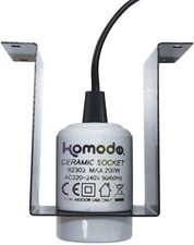 Komodo Reptile Heat Lamp Ceramic Bulb Holder Screw Light Fitting & Bracket Viv
