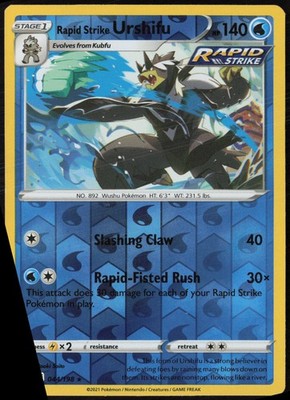 Rapid Strike Urshifu Reverse Holo 044/198 SWSH06: Chilling Reign NM
