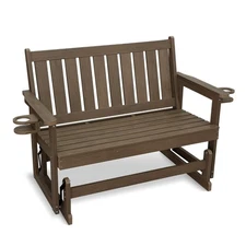 Poly Lumber Patio Glider Bench, HIPS Material, for Outdoor Porch Garden
