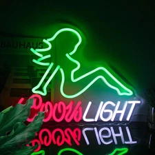 Crs Light Neon Sign Beer LED Signs for Man Cave Bar Decor Green Lady LED Neon...