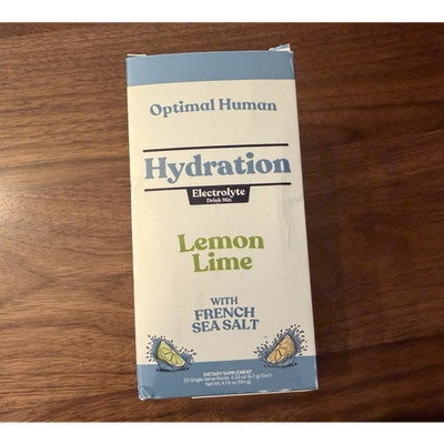 Optimal Human Electrolyte Drink Mix Lemon Lime French Sea Salt Vitamins Minerals
