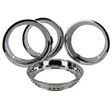 1968-1982 C3 Corvette 15 Inch Rally Wheel Trim Rings Set 4 Chrome 3923626