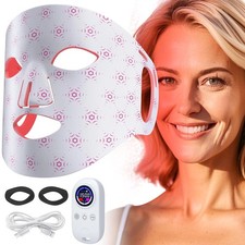 Red Light Mask for Face, Silicone Soft LED Face Mask with Remote, 660nm 850nm