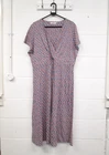 Seasalt 100% Cotton Blue Chapelle Mock Wrap Midi Dress Size UK 20