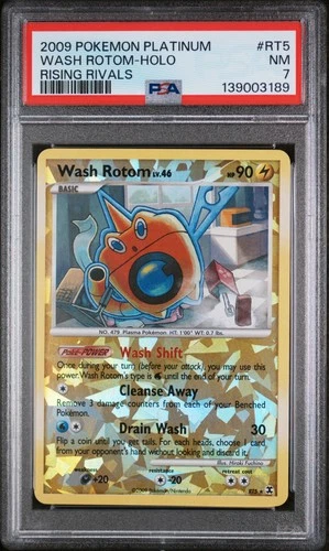 2009 POKEMON PLATINUM RISING RIVALS #RT5 WASH ROTOM-HOLO PSA 7