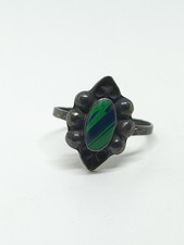 Vintage Sterling Silver 925 Mexico Azurite Ring Size 6