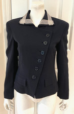 Vintage Polo Ralph Lauren Natical Navy Blazer w/White Trim  Anchor Buttons Sz 8