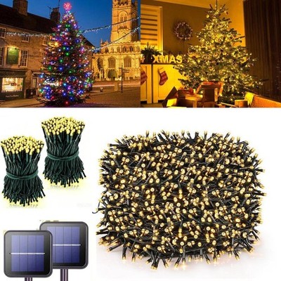 2 Pack Solar Lichterkette Aussen 20M 200 LED Warmweiß Garten Party Balkon Deko