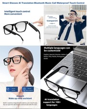 Smart Glasses AI Translation Bluetooth Music Call Waterproof Touch Control