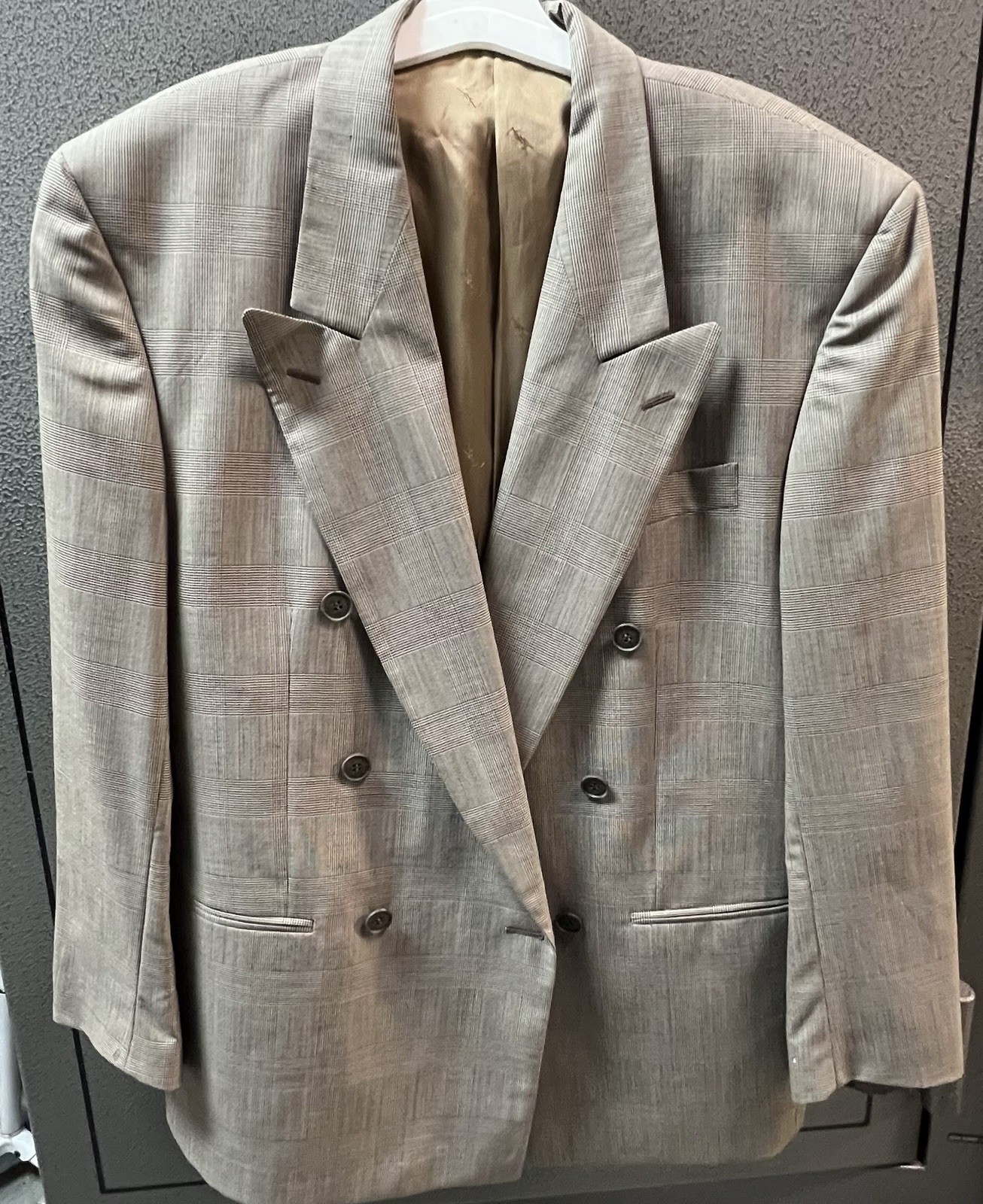 Giacca Yves Saint Laurent blazer di lana marrone pied de poule vintage