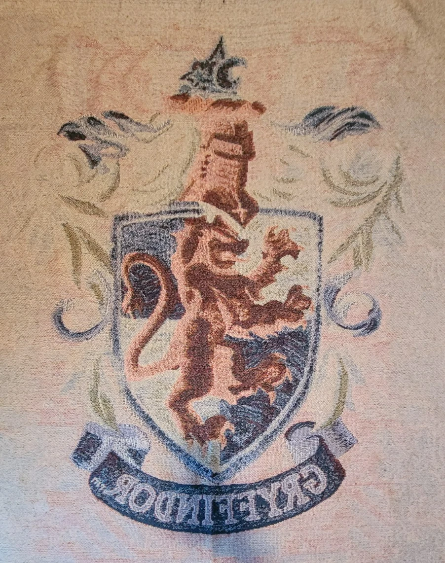 Harry Potter Blanket 50"x60" Gryffindor Woven Tapestry Cotton Blend Throw