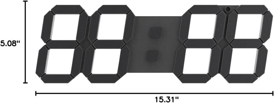 3D LED Clock, Multi-Function LED Clock Calendar, Alarm, Temperature 15.3" Big... - Image 3 of 4