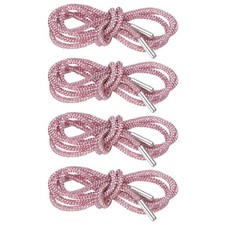 4pcs Rhinestone Shoe Laces 39" Length for Shorts Sneakers, Light Pink