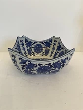 Blue and White Square Octagon Serving Bowl Salad Bowls Fruit Bowl Chinese